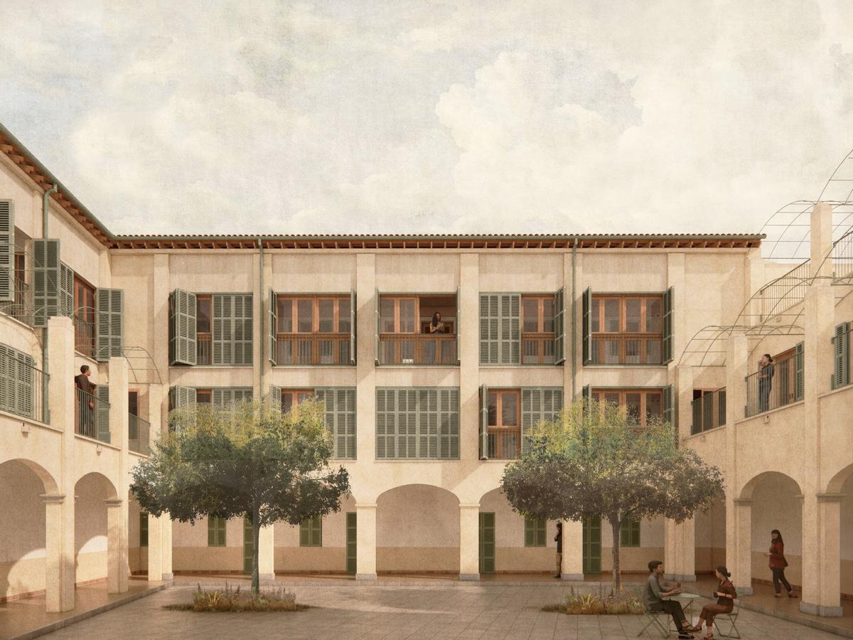 Fotomontaje del aspecto del edificio tras la reforma.