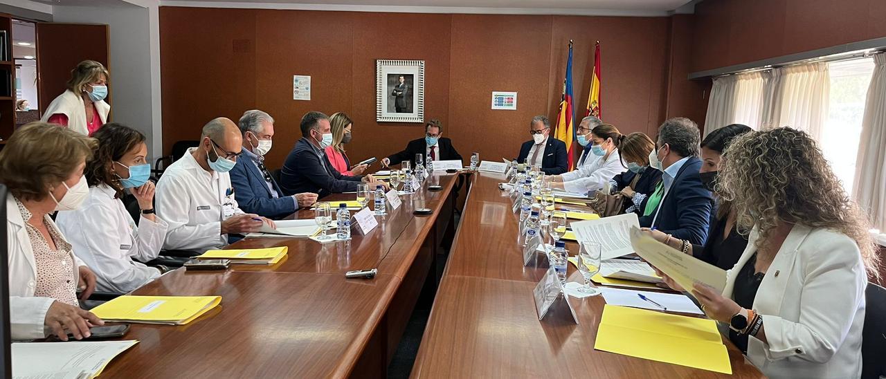 El conseller de Sanitat, Miguel Mínguez, y el presidente de la Diputación de Castellón, José Martí, presidieron la reunión.