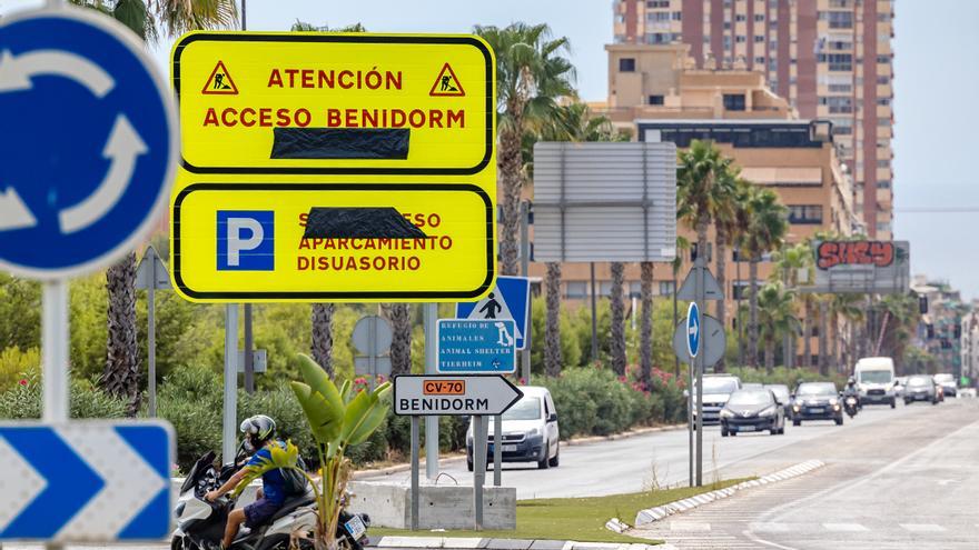 Cambios de dirección y nuevas rutas para desviar 40.000 vehículos diarios en Benidorm a partir del lunes