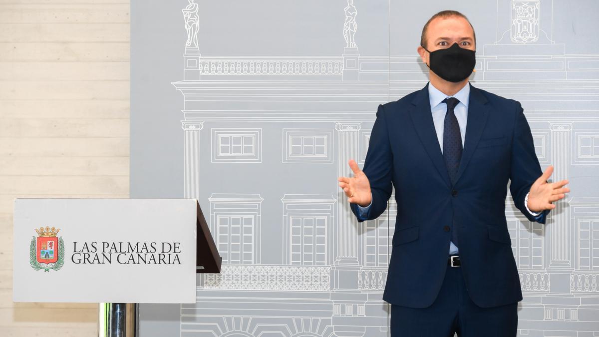 El alcalde de Las Palmas de Gran Canaria, Augusto Hidalgo, en la presentación de los proyectos