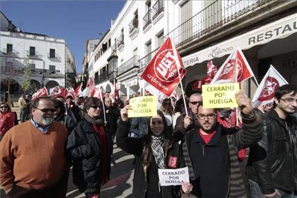 La jornada de Huelga General en Extremadura