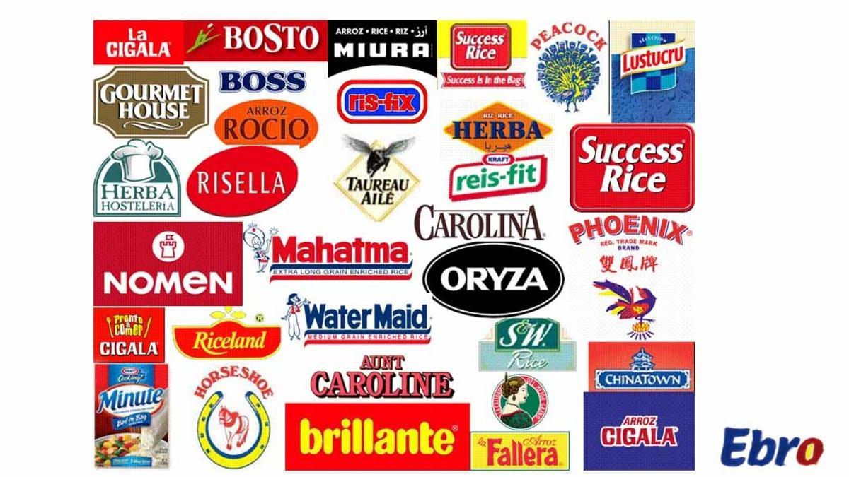 Logotipos de las marcas de Ebro Foods.