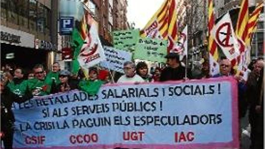 Acció de protesta de treballadors públics.