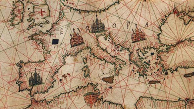 Uno de los mapas incluidos en la exposición.