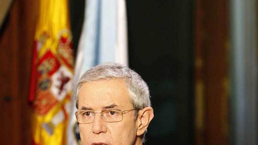 Emilio Pérez Touriño, durante su discurso de Fin de Año. / la opinión