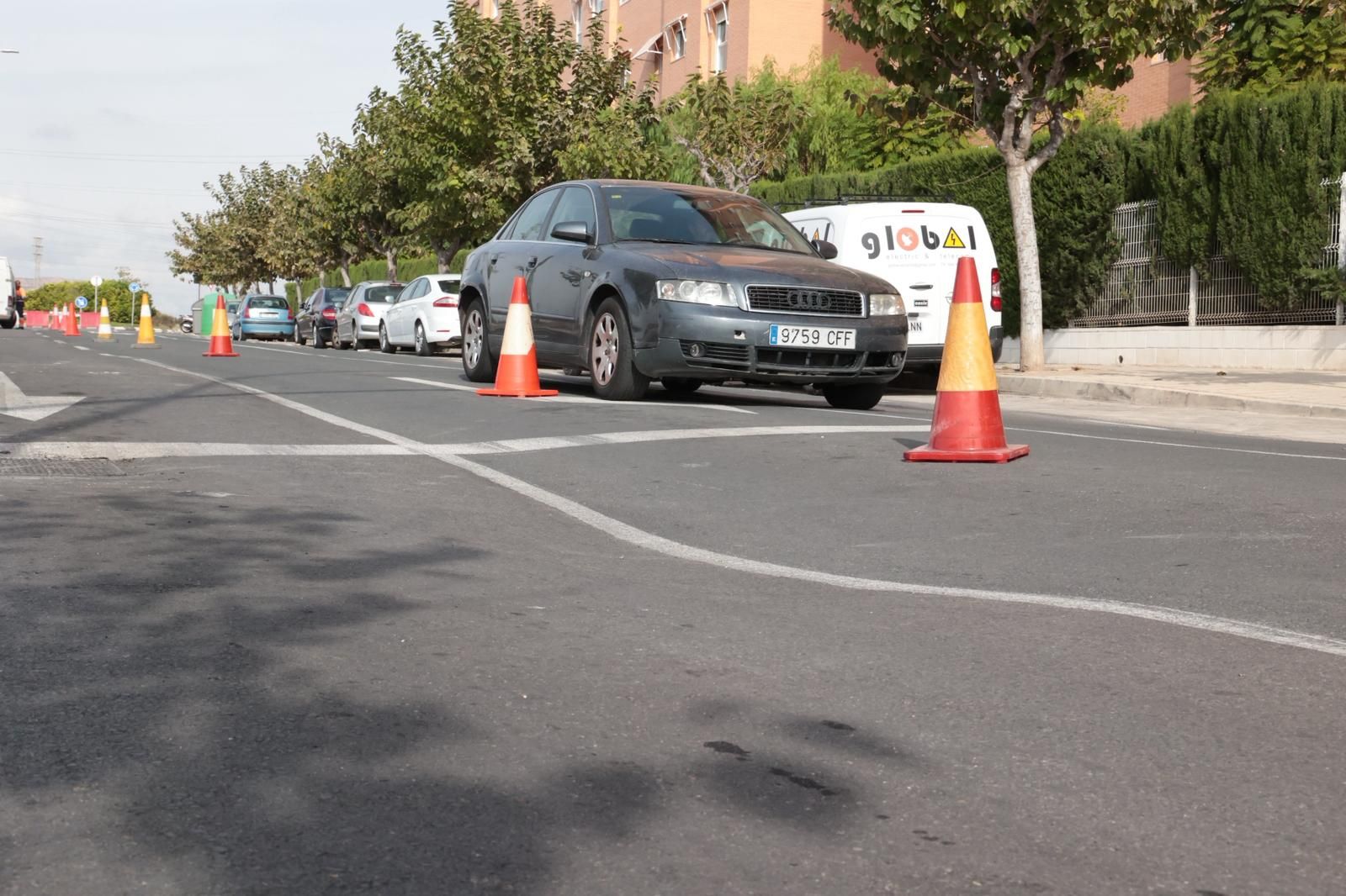 Así ha quedado la calzada de la Vía Parque de Alicante tras el hundimiento