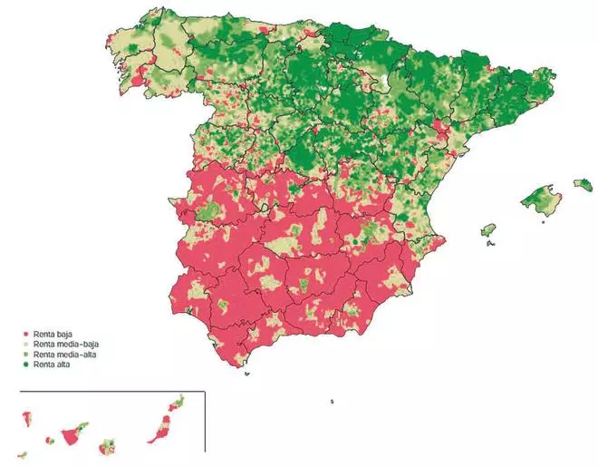 El mapa de las otras dos Españas