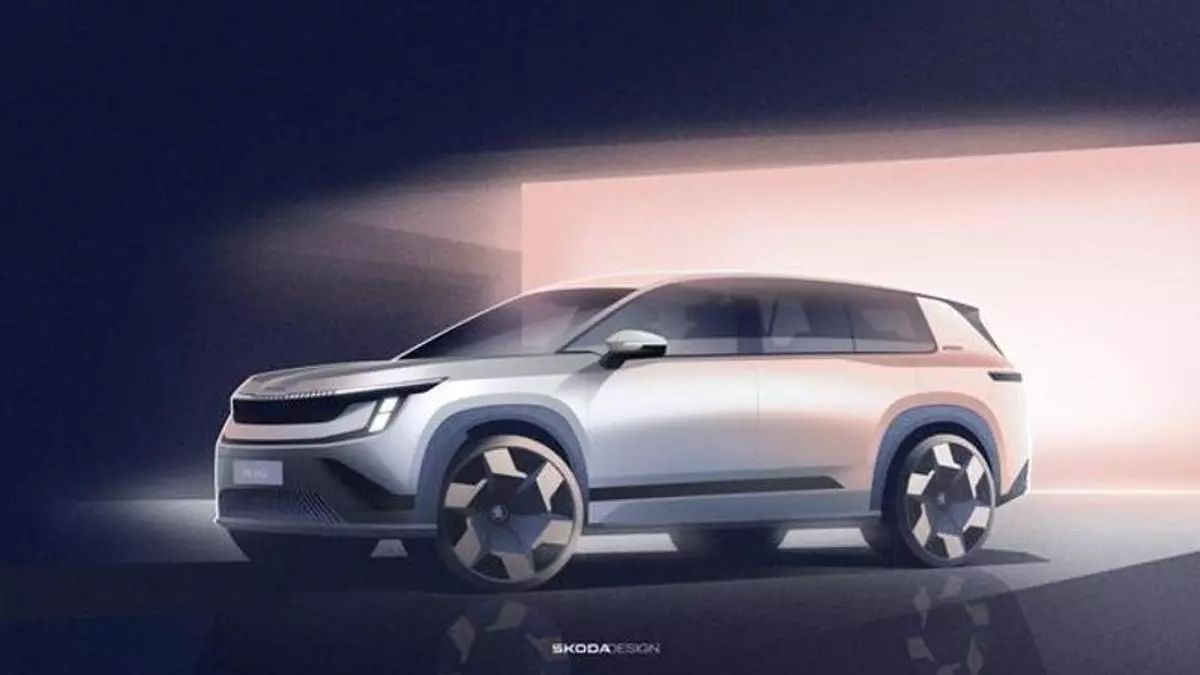 Skoda muestra los primeros bocetos del Peaq, su futuro SUV eléctrico de siete plazas