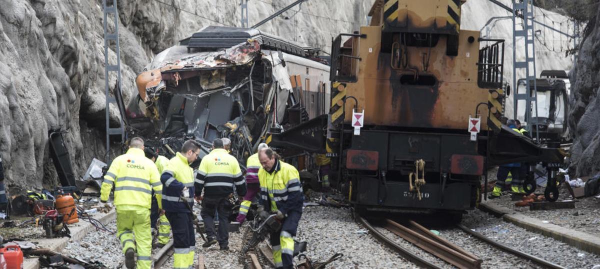 Accident de tren a Castellgalí, el febrer de 2019