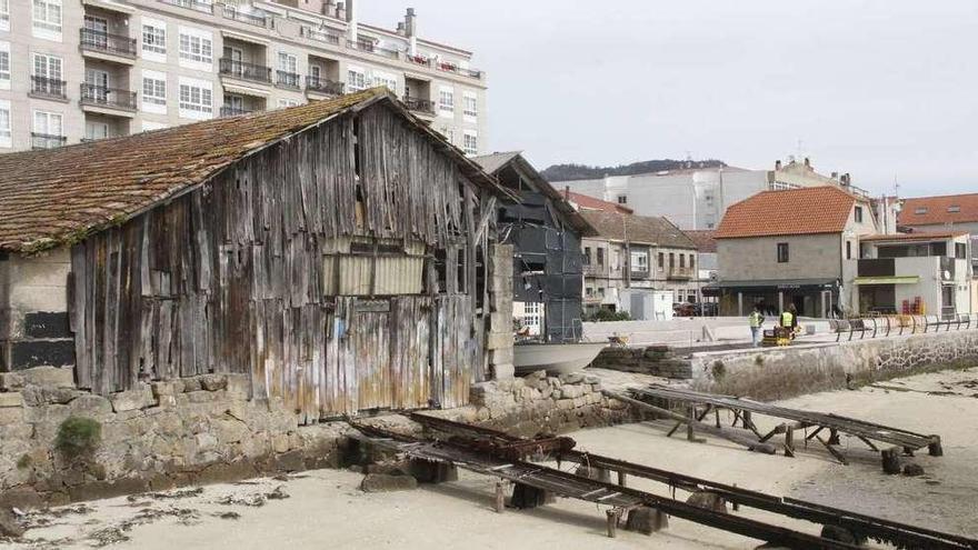 Una imagen de archivo del astillero de Casqueiro, en el frente marítimo de Seara, en Moaña. // G.N.