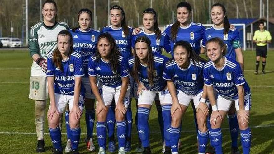 El Oviedo Femenino, en el partido ante el Dépor.