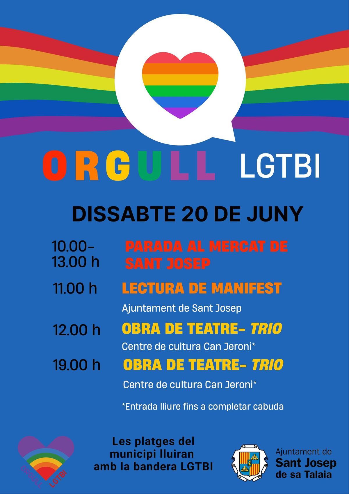 Sant Josep celebrará el Orgullo LGTBI con banderas en las playas, manifiesto y teatro
