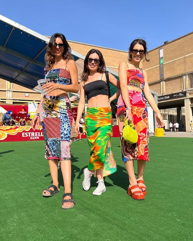 Anna del Castillo con falda pareo de Desigual en el Sónar de Barcelona