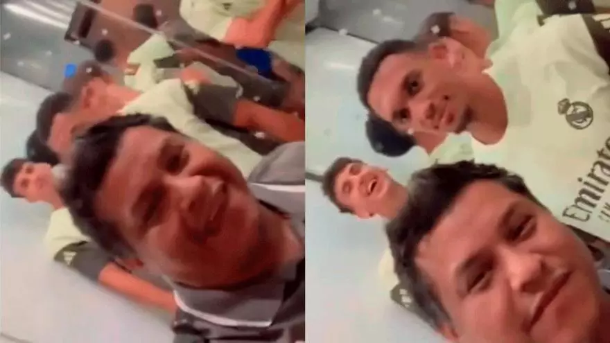 Un aficionado se encuentra a los jugadores del Madrid en el ascensor y esta es su reaccin...