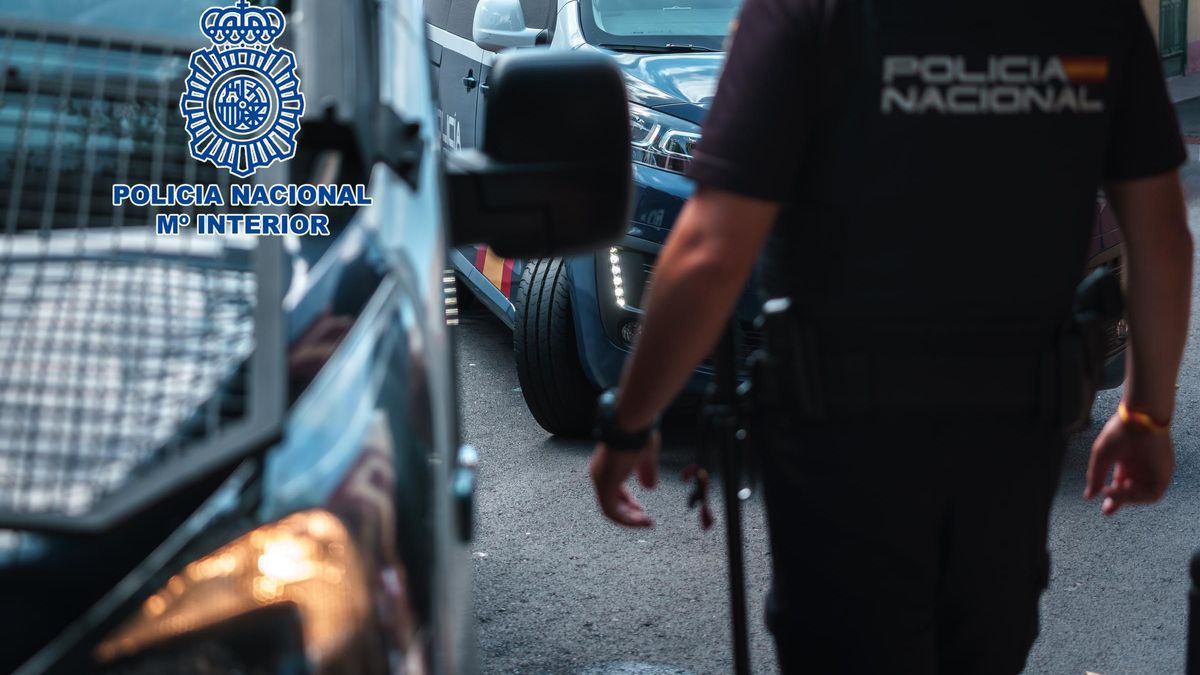 Un agente de la Policía Nacional en una intervención anterior.