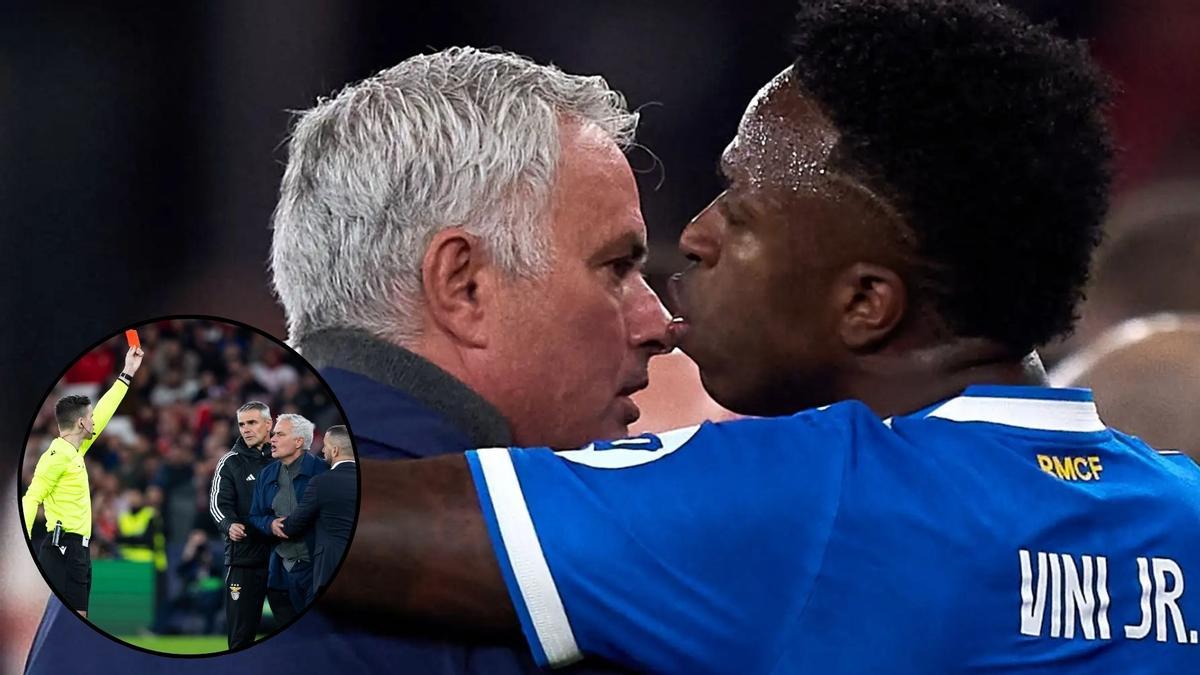 Mourinho, conversando con Vinicius tras el 'presunto' incidente racista