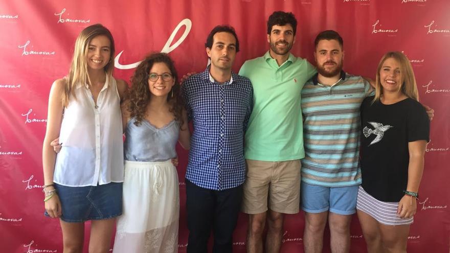 María García, Carmen Vallecillo, Miguel Ángel Ruiz, Pablo Sánchez, Antonio de la Cruz y Beatriz Picardo en el concurso de debate.