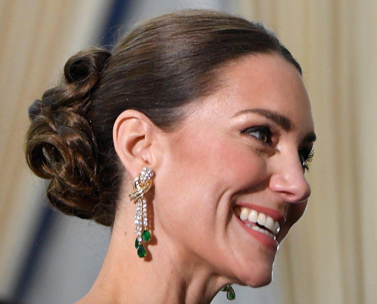 Pendientes de diamantes de Kate Middleton en Jamaica
