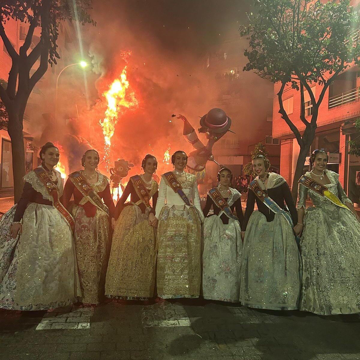 Cremà de la falla Roís de Corella, en una imagen de archivo.