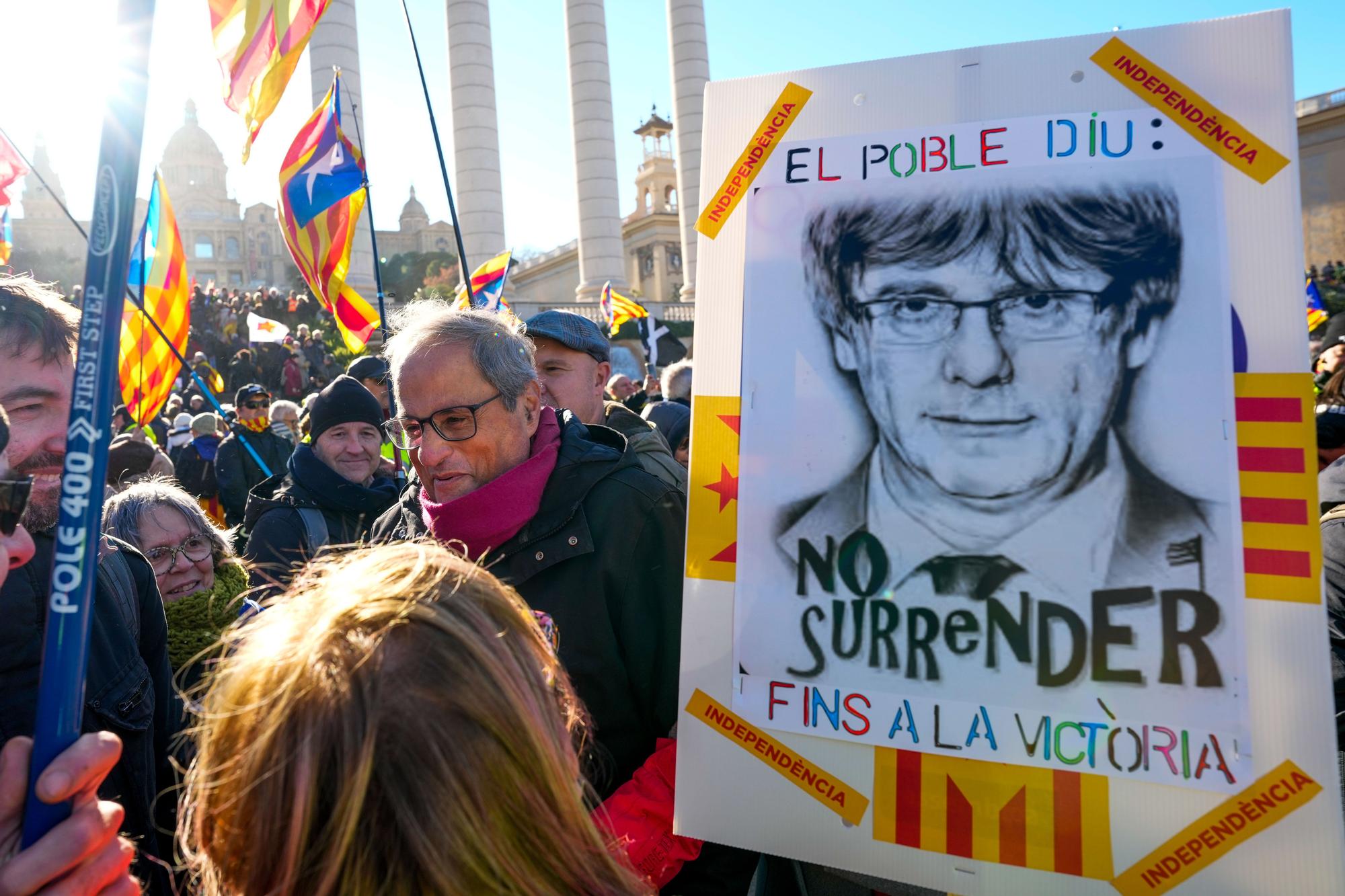 Manifestación contra la cumbre hispanofrancesa