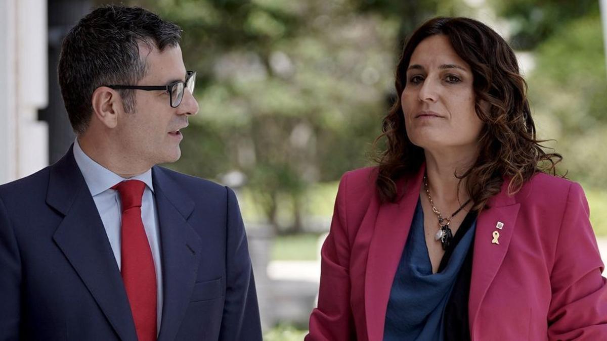 Félix Bolaños y Laura Vilagrà se reúnen para reactivar la relación del Gobierno y la Generalitat