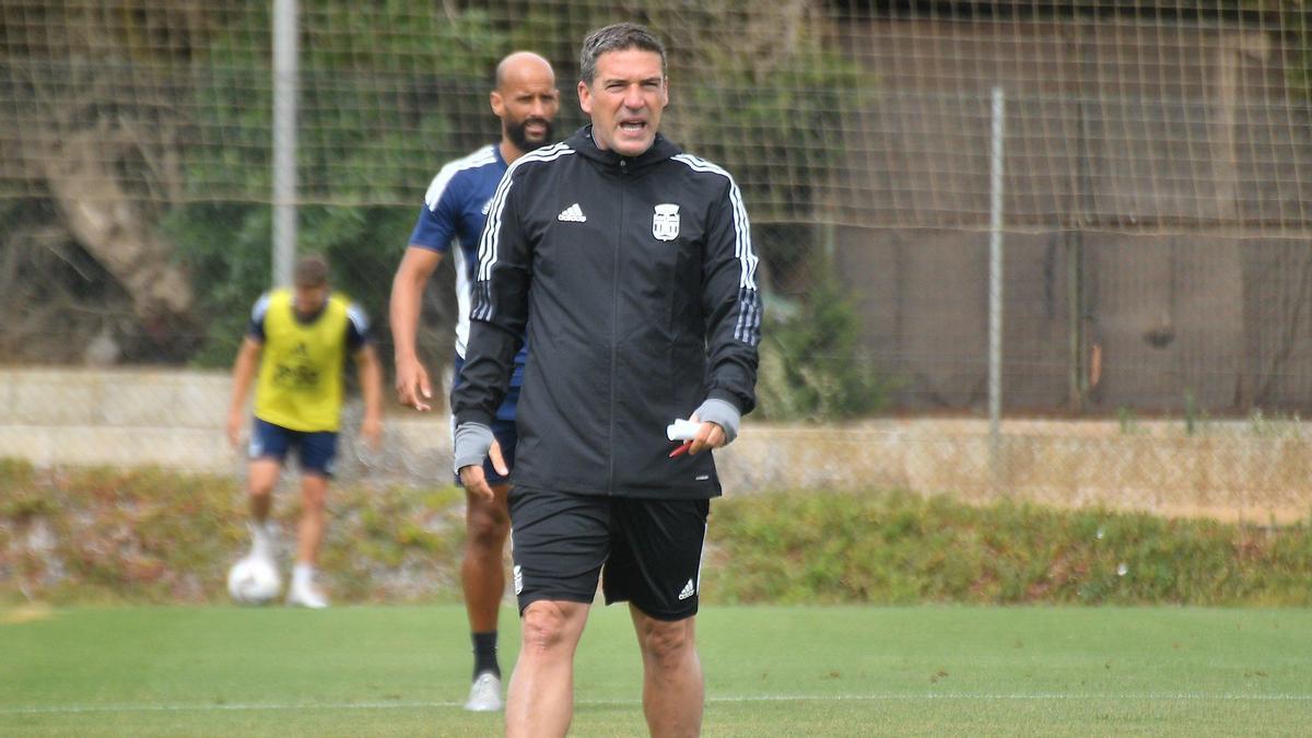 Luis Carrión, en el entrenamiento de esta mañana