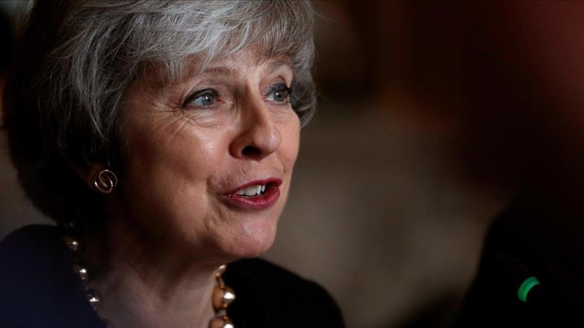 Theresa May en un acto en Londres