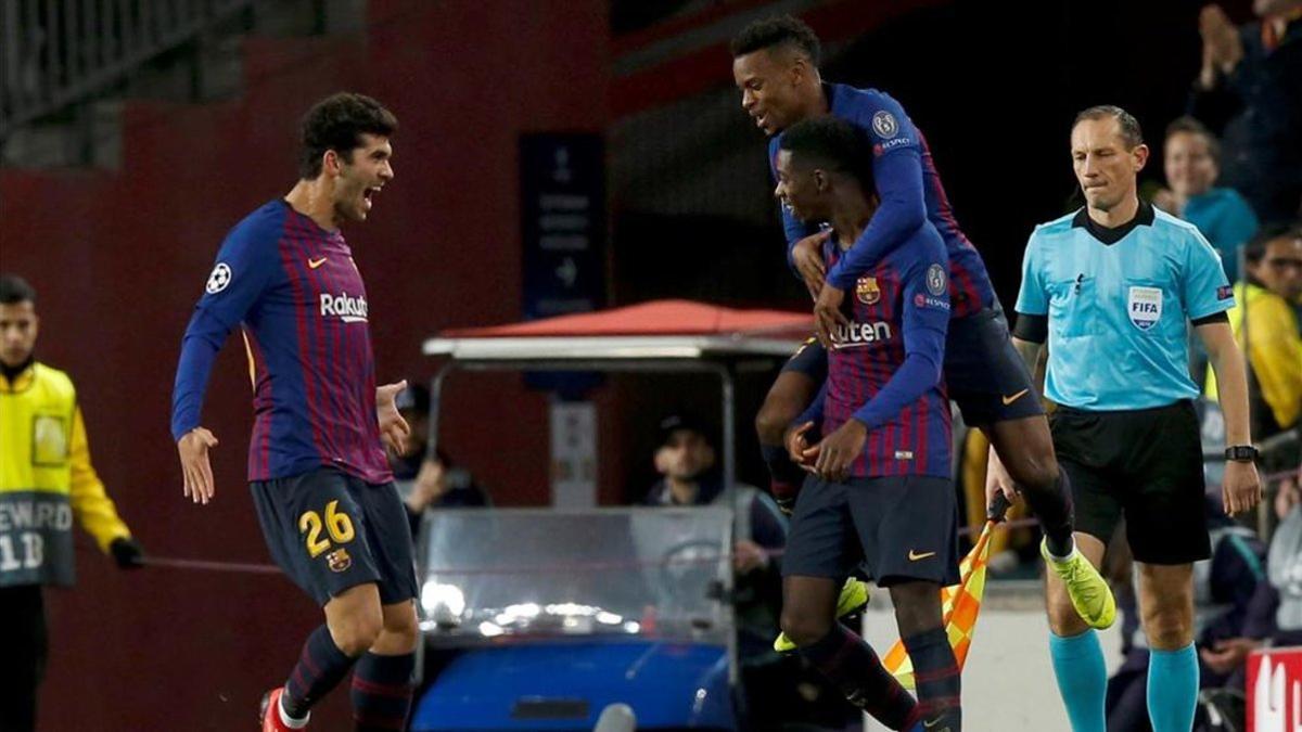 Dembélé y Aleñá fueron dos de los destacados e el FC Barcelona