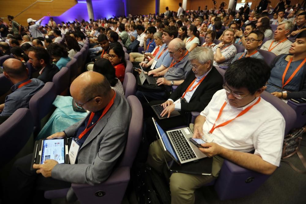 Instante de la inauguración en València del International Congress on Industrial and Applied Mathematics.