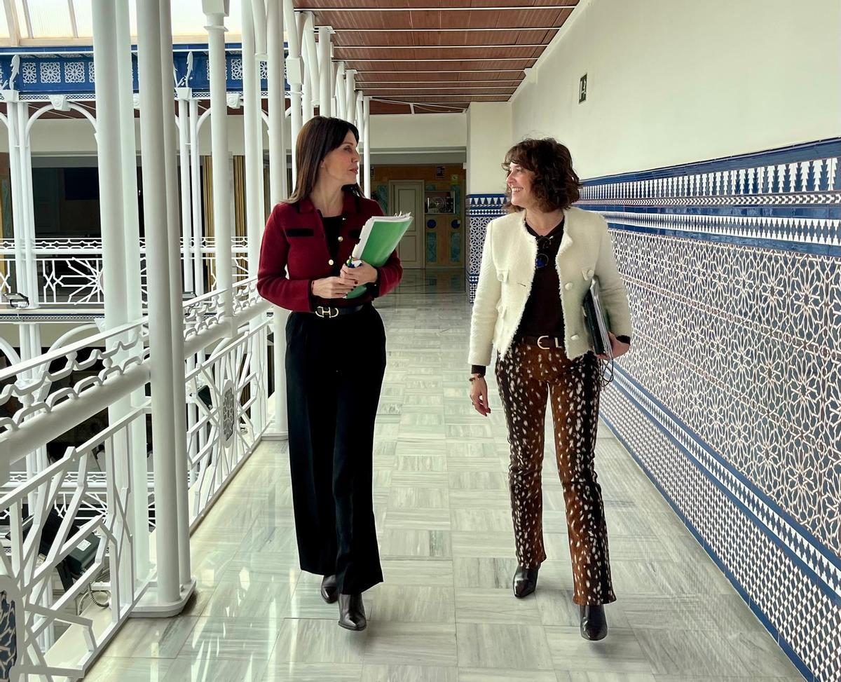 Las diputadas regionales de  Vox Virginia Sánchez y María José Ruiz.