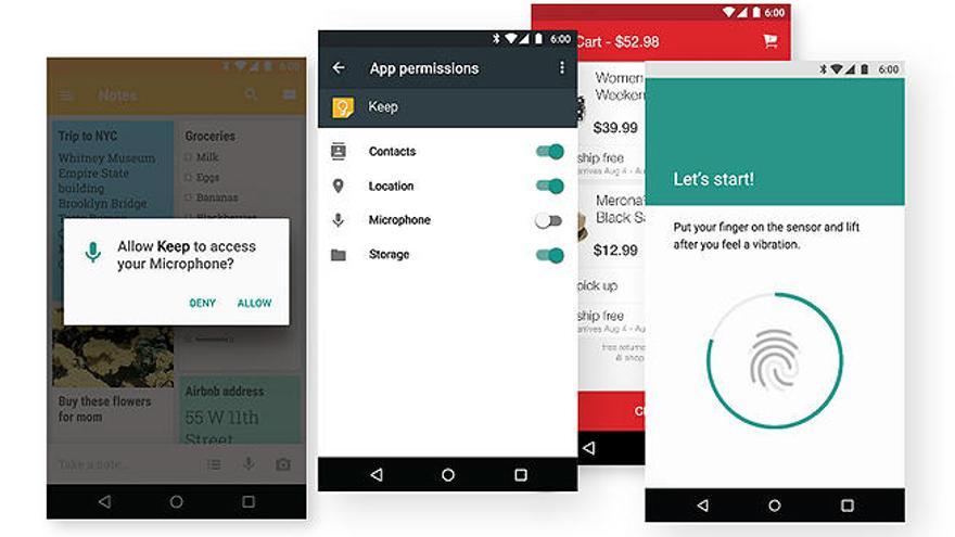 Pantallas de Android 6.0.