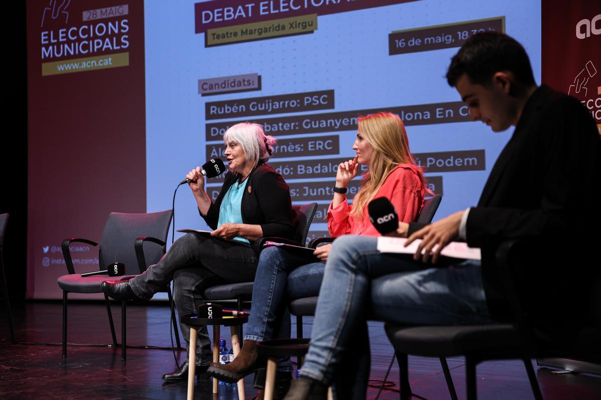 Dolors Sabater (Guanyem), Aïda Llauradó (Badalona en Comú Podem) y Àlex Romero (Badalona Suma).