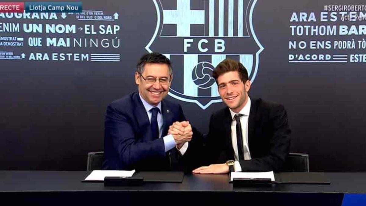 Bartomeu destacó la importancia de Sergi Roberto para el Barça