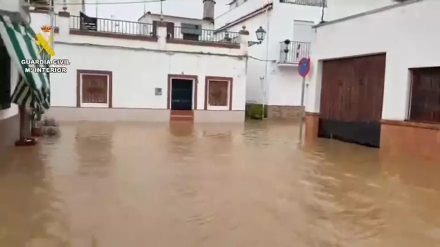 VÍDEO | Lora del Río: la Guardia Civil vuelve a desalojar a familias del Barrio Calerín por riesgo de desbordamiento del arroyo Charre
