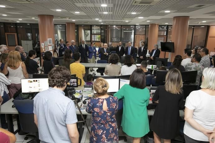 03.10.19. Las Palmas de Gran Canaria. Visita de F. Javier Moll de Miguel, presidente del Grupo Prensa Iberica,  a la redacción e instalaciones de La Provincia . Foto Quique Curbelo  | 03/10/2019 | Fotógrafo: Quique Curbelo