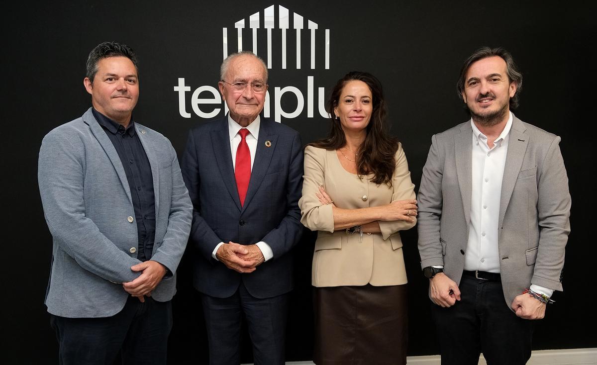El responsable de Templus en la Zona Sur, Jesús Langa, el alcalde de Málaga, Francisco de la Torre, la concejala Alicia Izquierdo, y el CEO de Templus, Ignacio Velilla.