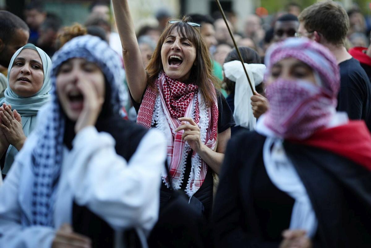 Acción en Barcelona para denunciar el genocidio en Gaza