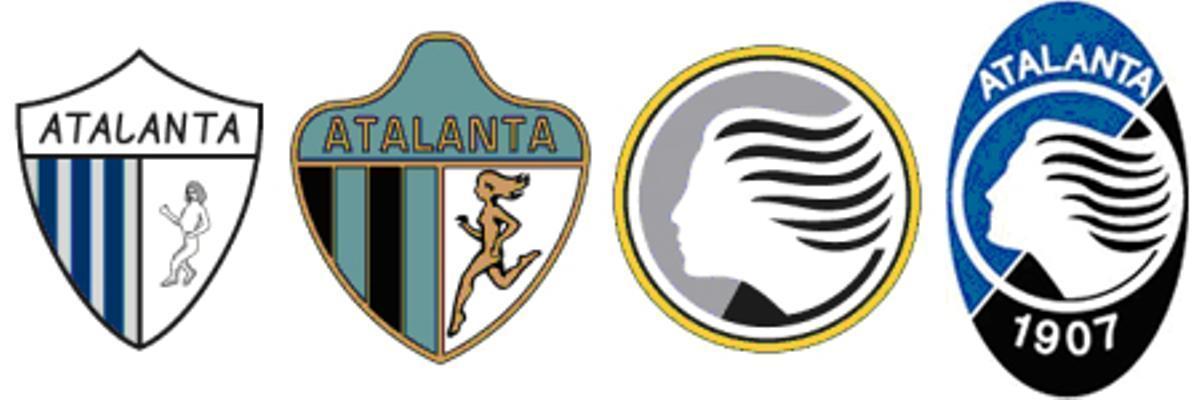 La evolucion del escudo del Atalanta.