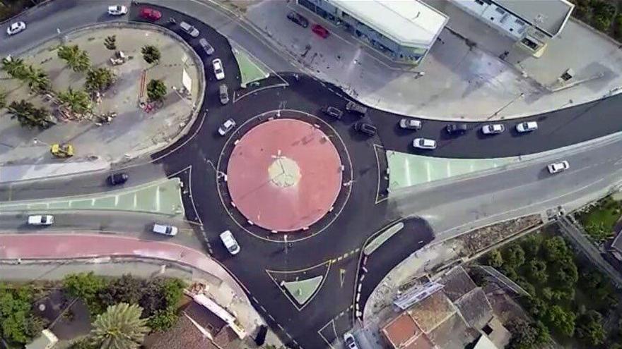 Imagen aérea de la redonda de Beniaján en la que se instalará el avión de la AGA.