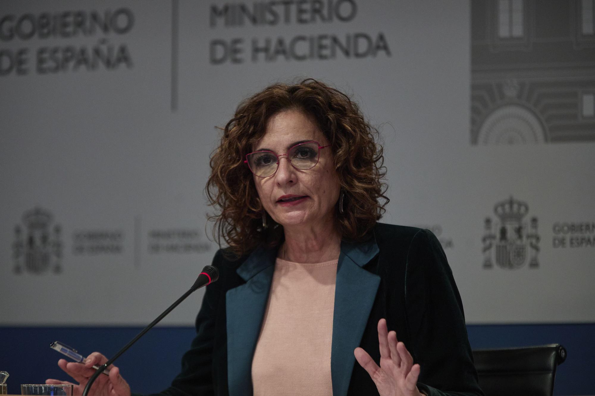 La ministra de Hacienda, María Jesús Montero, durante la presentación de la parte fiscal del Plan de Recuperación.
