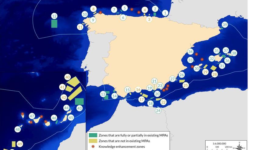 Oceana pide la protección estricta de 50 enclaves marinos en España, donde no se podría pescar
