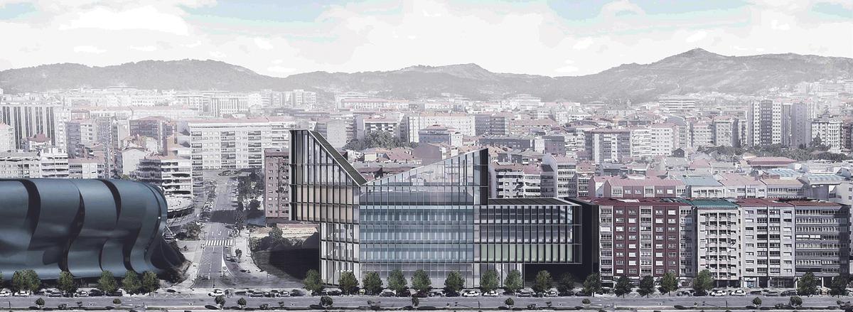 Recreación virtual del proyecto del estudio navarro Vaillo Irigay para la construcción de la sede del World Car Center