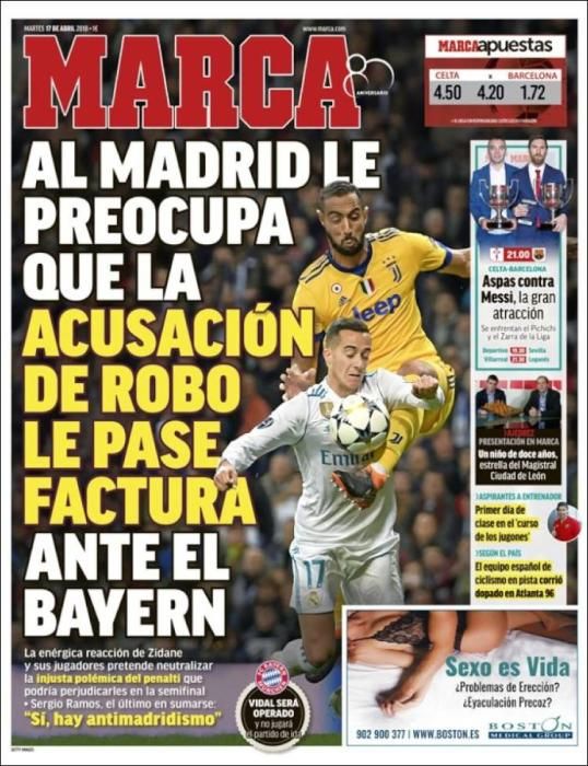 Portadas deportivas del martes 17 de abril