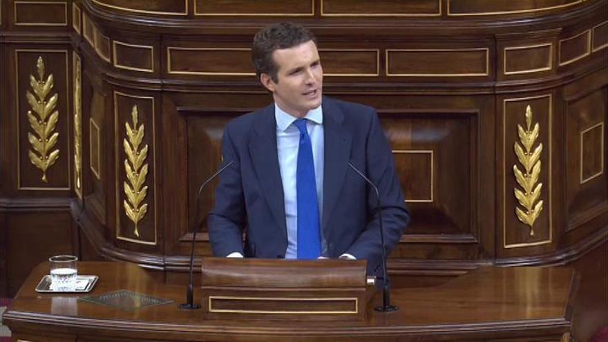 Pablo Casado: "Señor Sánchez, dos horas de discurso para no decir nada"