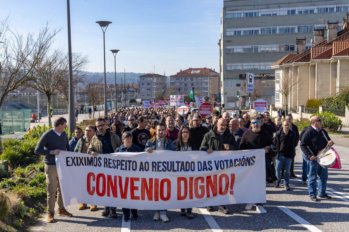 Manifestacion de la cig por el convenio del transporte de A Coruña