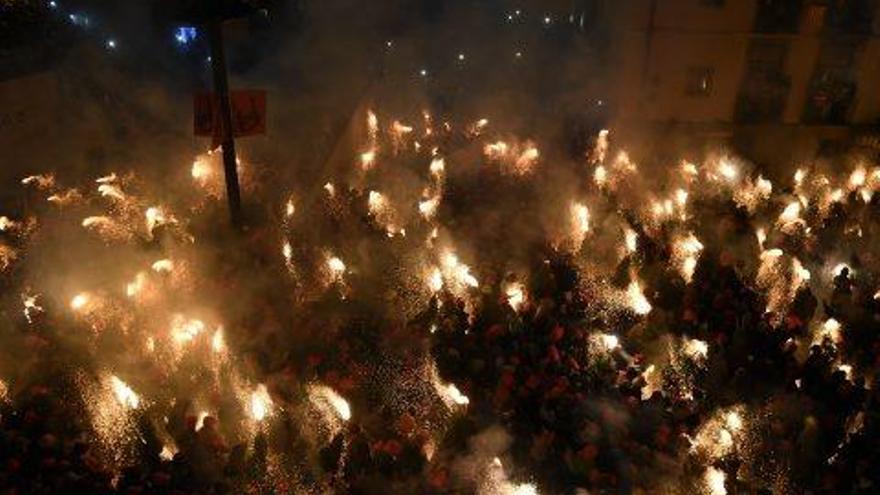 Els plens en ple salt a la plaça de Sant Pere el Corpus passat