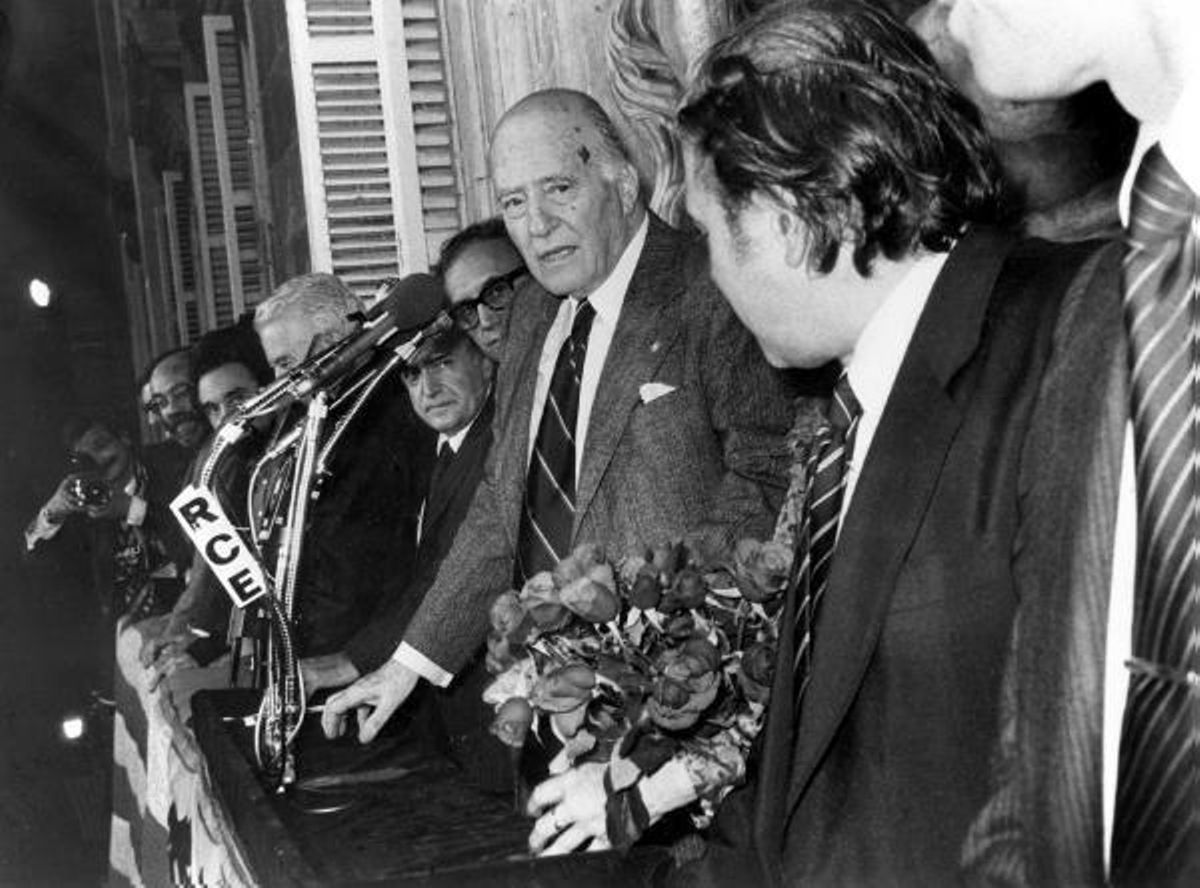 Regreso de Josep Tarradellas a Barcelona, el 23 de octubre de 1977.