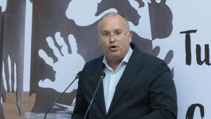 El secretario general del PP, Miguel Tellado, durante el acto de homenaje a Miguel Ángel Blanco en Madrid.