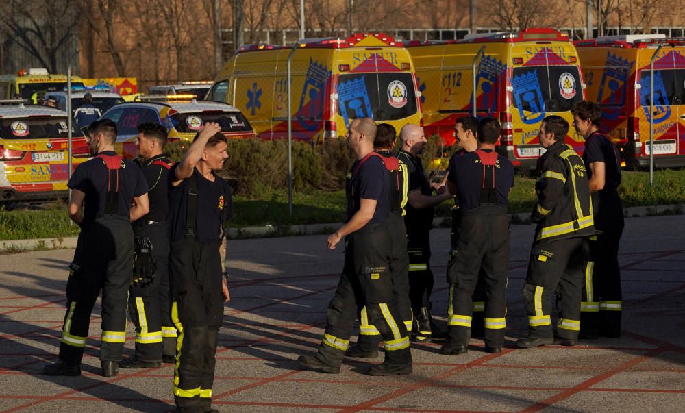 Madrid.  03.02.19. Preparativos para aterrizaje de emergencia en el aeropuerto de Barajas. FOTO: JOSÉ LUIS ROCA