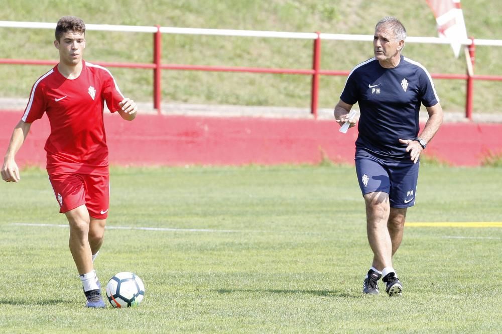 Entrenamiento del Sporting, lunes